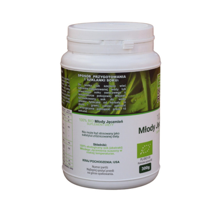 BIO Młody Jęczmień BIO Organic Foods suplement diety 300 g bez shakera