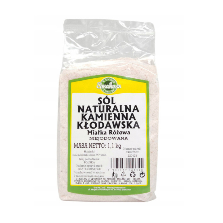 Sól kłodawska mielona niejodowana 1,1 kg – do kiszenia i gotowania