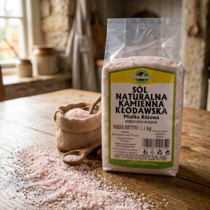 Sól kłodawska mielona niejodowana 1,1 kg – do kiszenia i gotowania