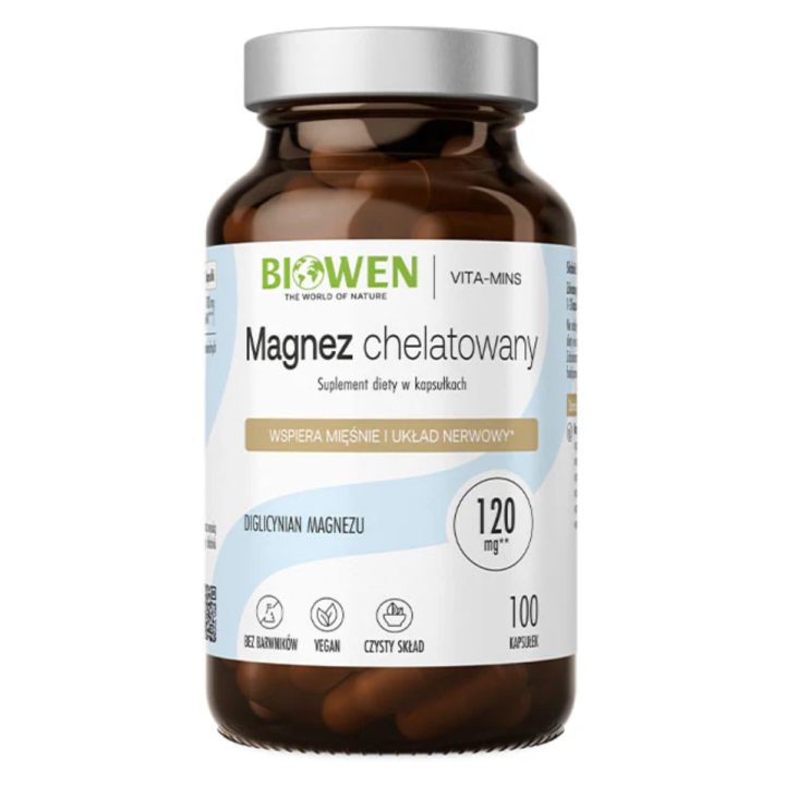 Magnez chelatowany 850 mg Biowen suplement diety – 100 kaps