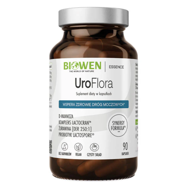 UroFlora Biowen 90 kaps. – D-mannoza, żurawina, probiotyk LactoSpore®