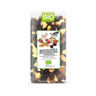 Mieszanka studencka BIO z żurawiną 400 g – zdrowa przekąska Bio Planet