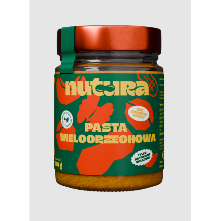 Pasta Wieloorzechowa 100% naturalna, bez cukru - Nutura 250 g