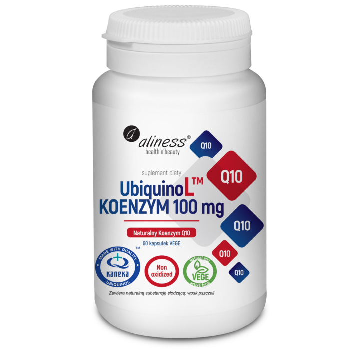 Ubiquinol KANEKA 100 mg Aliness (60 kaps.) – Aktywny Koenzym Q10