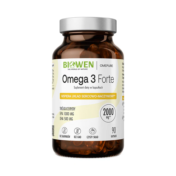 Omega 3 Forte 1000 mg EPA, 500 mg DHA Biowen suplement diety – 90 kapsułek