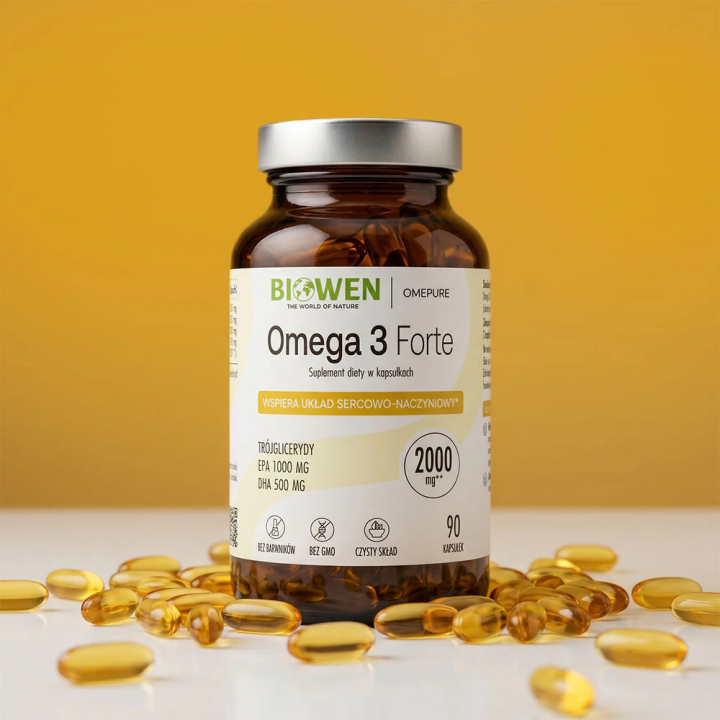 Omega 3 Forte 1000 mg EPA, 500 mg DHA Biowen suplement diety – 90 kapsułek
