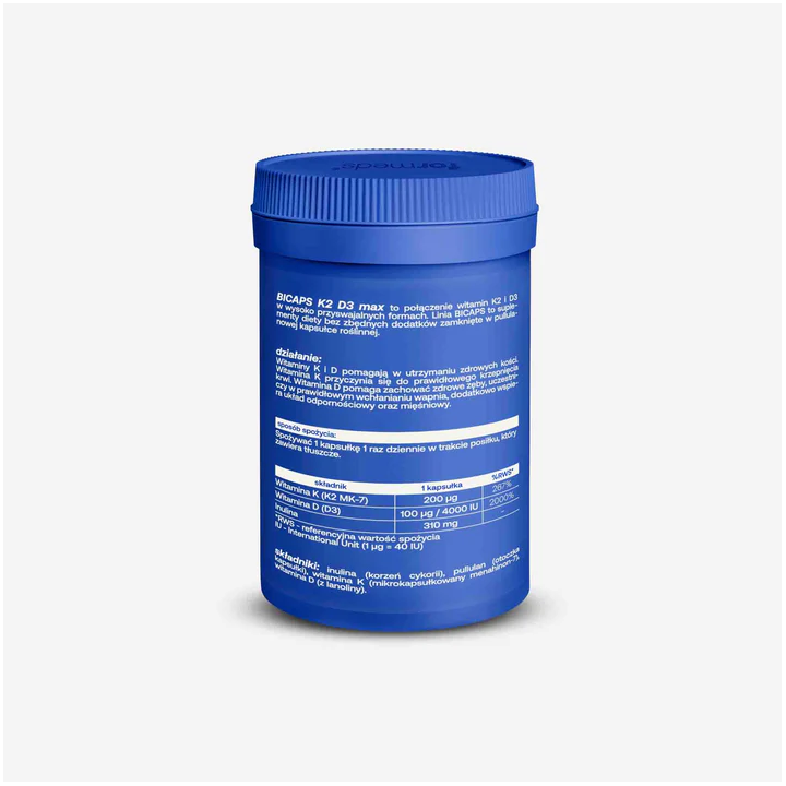 BICAPS K2 D3 MAX 4000 IU – witamina D3 + K2 MK-7