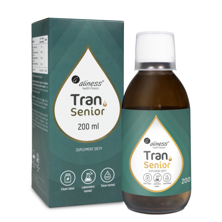 Aliness Tran SENIOR + D3 4000 IU 200 ml | Tran z dorsza dla seniorów