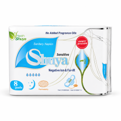 Shuya Health Sensitive podpaski nocne - poszerzony tył, podwójne skrzydełka, bez efektu chłodzenia (8 szt.)