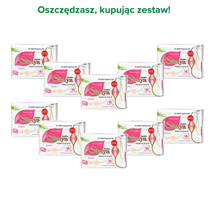 Zestaw 10x Podpaski dzienne Shuya Health Sensitive 100 szt. + Darmowa dostawa