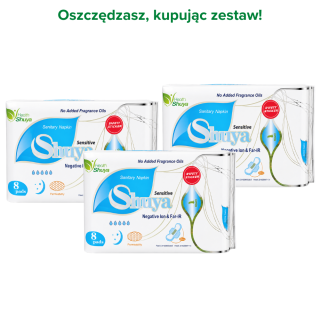 Zestaw 3x Podpaski nocne Shuya Health Sensitive 24 szt. + Darmowa dostawa