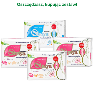Shuya Health Sensitive Zestaw Dzień+ 3x Podpaski Dzienne + 1x Podpaski Nocne + BEZPŁATNA DOSTAWA
