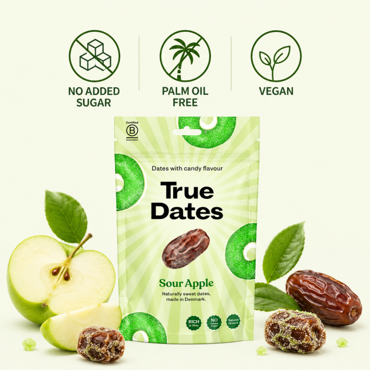 True Dates Sour Apple 100g | Zdrowe daktyle kwaśne jabłko