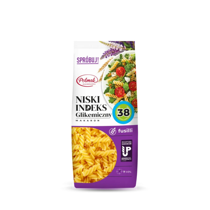 Fusilli Niski Indeks Glikemiczny 250 g POLMAK – Makaron IG 38