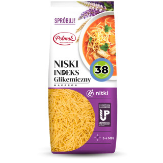 Nitki Niski Indeks Glikemiczny 250 g POLMAK – Makaron IG 38