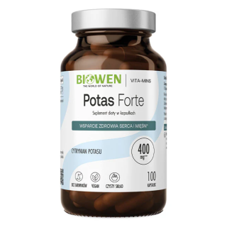 Potas Forte Biowen 100 kaps. – 400 mg potasu w cytrynianie
