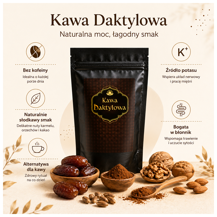 Kawa Daktylowa – Naturalna, Bez Kofeiny, Zdrowa Alternatywa