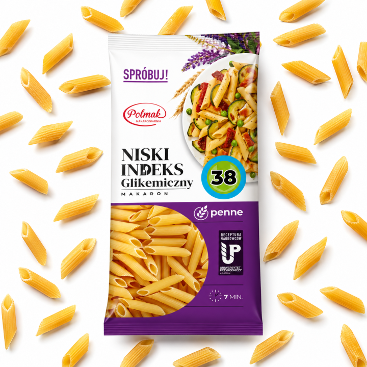 Penne Niski Indeks Glikemiczny 250 g POLMAK – Makaron IG 38