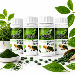 BIO Spirulina Platensis 4×80 g (1280 tabletek) – Zestaw BIO