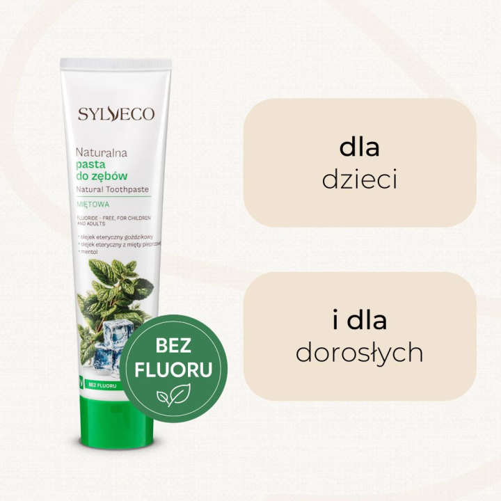 SYLVECO pasta do zębów mocno miętowa bez fluoru 100 ml