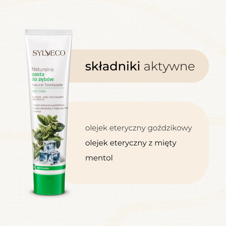 SYLVECO pasta do zębów mocno miętowa bez fluoru 100 ml