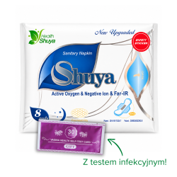 Podpaski nocne Shuya Health – poszerzony tył, podwójne skrzydełka, efekt chłodzenia (8 szt.)