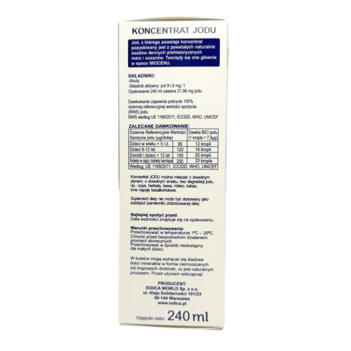 IODICA Naturalny Koncentrat Jodu 240 ml | Płynny jod | Suplement diety