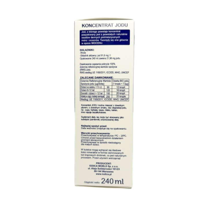 IODICA Naturalny Koncentrat Jodu 240 ml | Płynny jod | Suplement diety