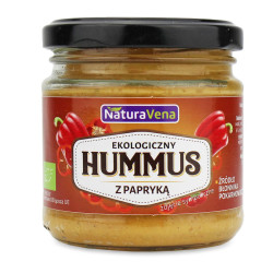 HUMMUS Z PAPRYKĄ BIO Naturavena 185 g - ekologiczna pasta z ciecierzycy z papryką