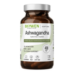 Ashwagandha 400 mg, 10% witanolidów, 120 kapsułek suplement diety - Biowen
