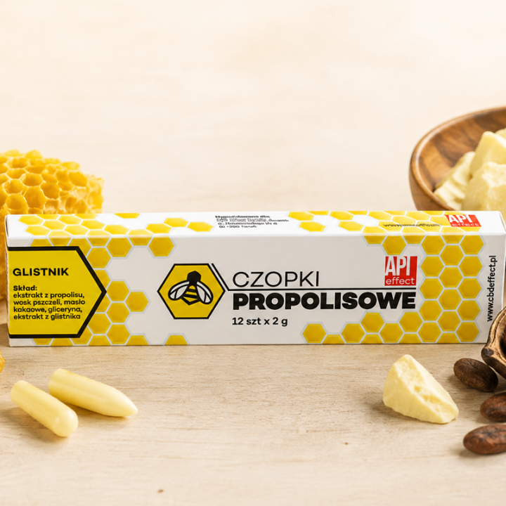 Czopki propolisowe z glistnikiem 12 szt x 2 g API Effect