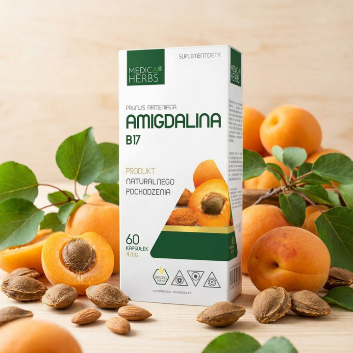Witamina B17 Amigdalina Medica Herbs | Pestki moreli 60 kapsułek