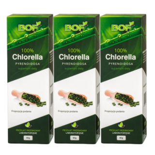 Chlorella Pyrenoidosa BOF 3 × 80 g - zestaw 960 tabletek