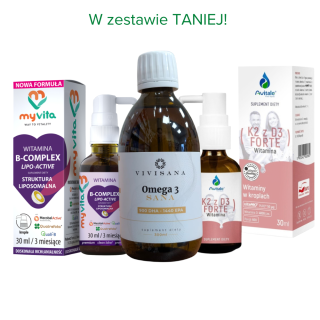 Suplementacja w kroplach - Omega-3, D3 K2 i B-Complex