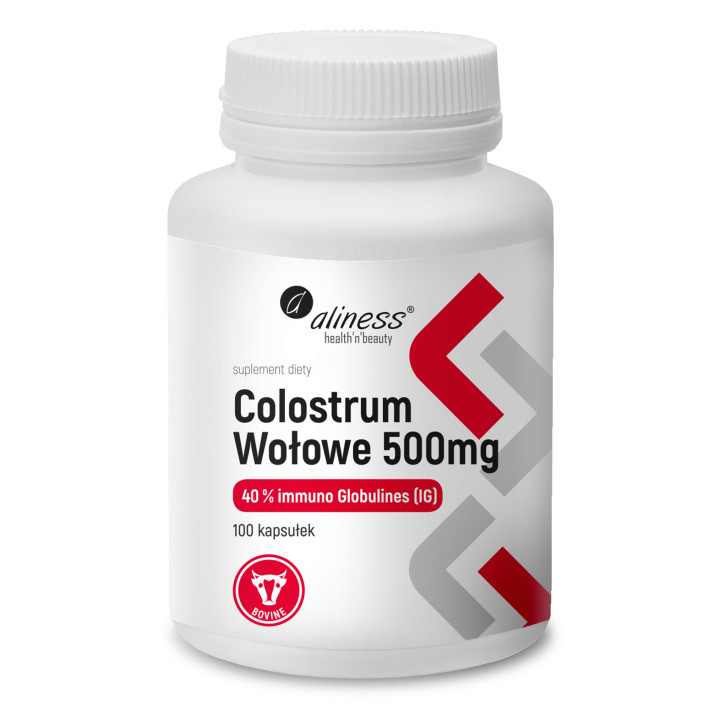 Colostrum Wołowe Aliness 500 mg 40% IG - 100 kapsułek