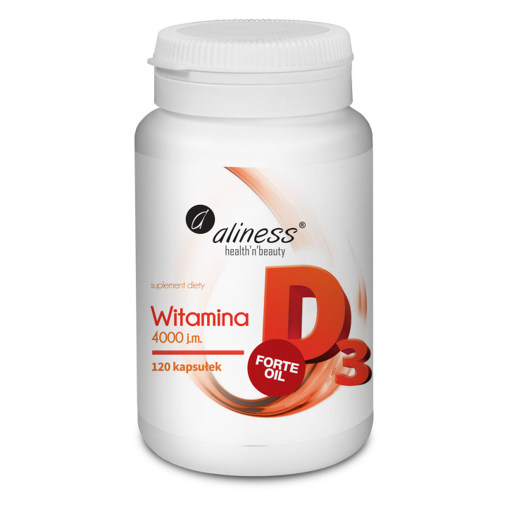 Witamina D3 4000 j.m. Aliness FORTE OIL - 120 kapsułek