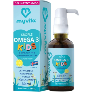 Omega 3 KIDS MyVita 30 ml - EPA DHA w Kroplach dla Dzieci