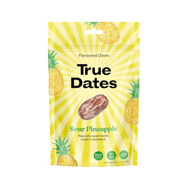 True Dates Sour Pineapple 100 g - Kwaśny Ananas